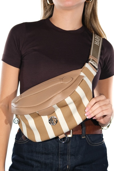 LuviShoes Cui̇r Mink Striped Women's Waist Bag