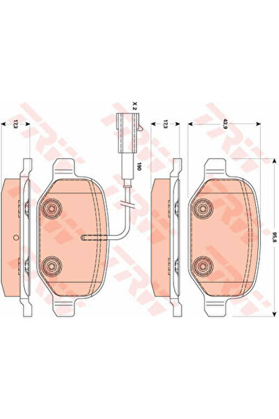 TRW Set plăcuțe de frână, frână cu disc GDB1881