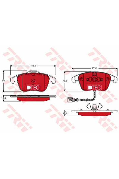 TRW Set plăcuțe de frână, frână cu disc GDB1762DTE