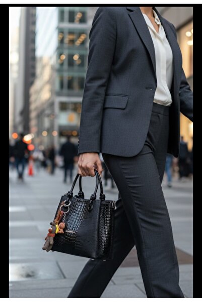 eflanmoda Golden Polo 3-Compartment Women's Hand and Shoulder Bag with Access...