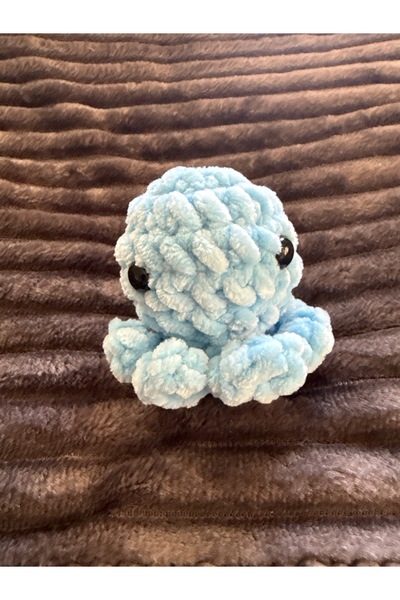 amigurumibaby سلسلة مفاتيح منسوجة من القطيفة على شكل أخطبوط أميجورومي