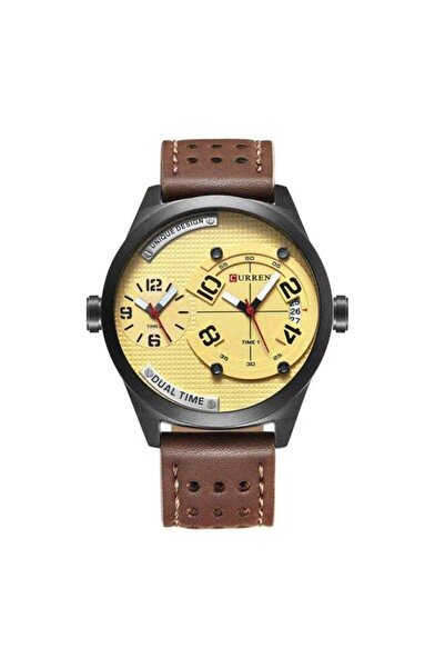 Curren men Sports Water Resistant Analog Watch 8252 - 49 mm - Brown