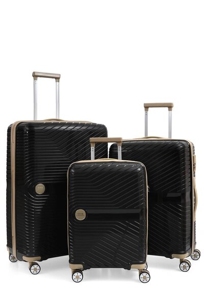 ÇÇS 5239 POLİPROPİLEN KIRILMAZ 3 LÜ SET VALİZ BÜYÜK ORTA KABİN
