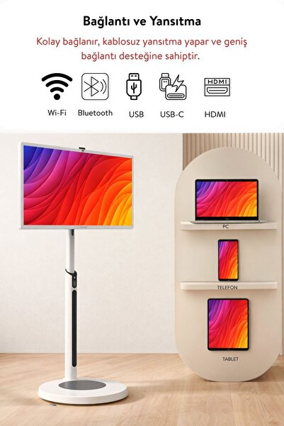 Rampage 32 inç 80 Ekran Full HD Android Dokunmatik Smart Taşınabilir Monitör