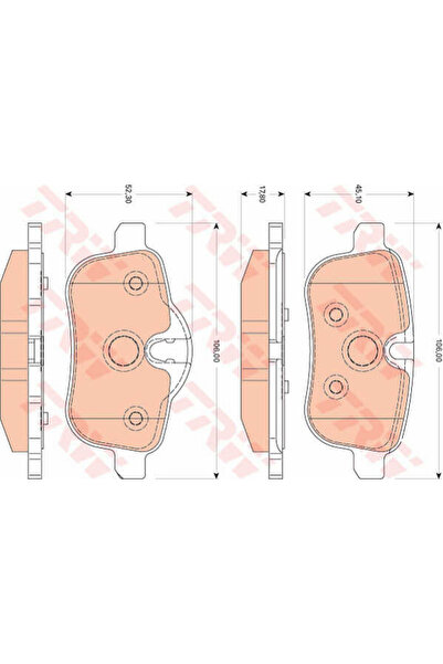 TRW Σετ τακάκια, δισκόφρενα GDB1827