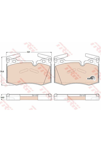 TRW Σετ τακάκια φρένων, δισκόφρενα GDB1948