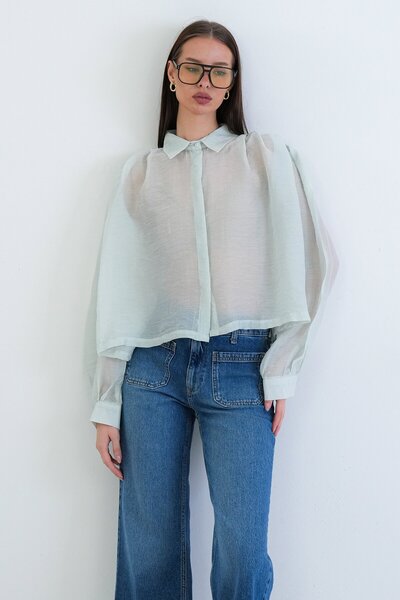 VAGGON Balloon Sleeve Oversize Shirt