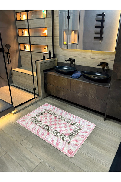Brillant Çiçek Desen Pembe Renk - Banyo Papası (60 x 100)