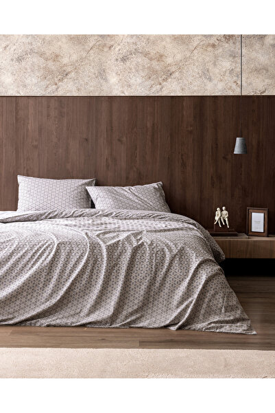 Madame Coco Metz Tek Kişilik %100 Pamuk Ranforce Baskılı Nevresim Takımı - Gri