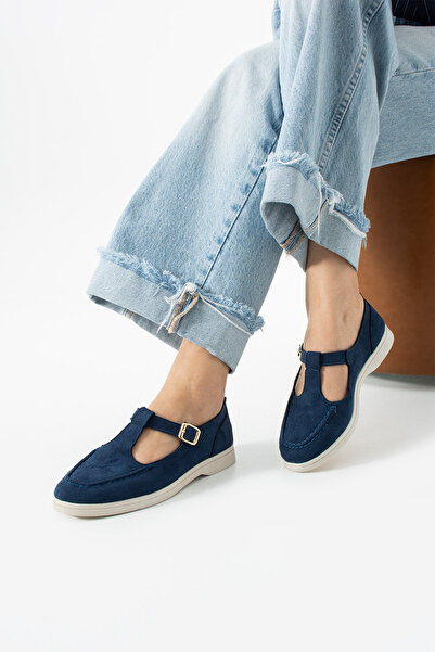 Bayramoğlu Γυναικεία παπούτσια μπαλαρίνας T-Bant, καθημερινά άνετα λινά παπού...