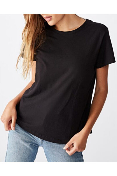 Mad Diva Tricou Basic din Bumbac Negru