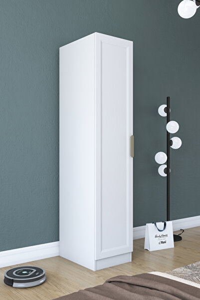 Rani Mobilya Rani BA204 Membran Kapaklı Gardırop 5 Raflı Tek Kapaklı Elbise D...