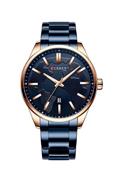 Curren Men's Waterproof Stainless Steel Band Quartz Watch 8366 - 46 mm - Blue