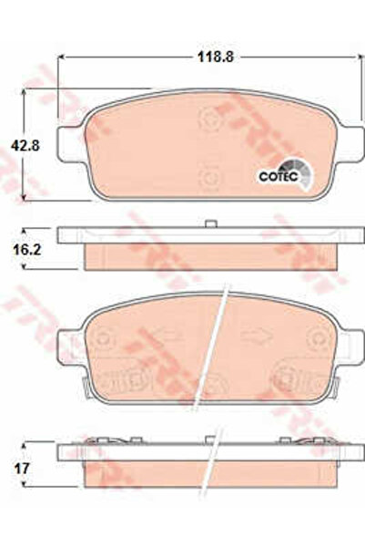 TRW Set plăcuțe de frână, frână cu disc GDB1844