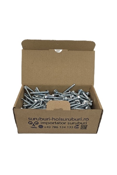 Gray Square Surub Autoforant Cap Hexagonal 5.5x38mm Zincat - 100buc/cutie
