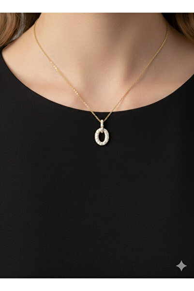 ESRADA 3S Elegant Gold Steel Sparkling Ring Model Necklace