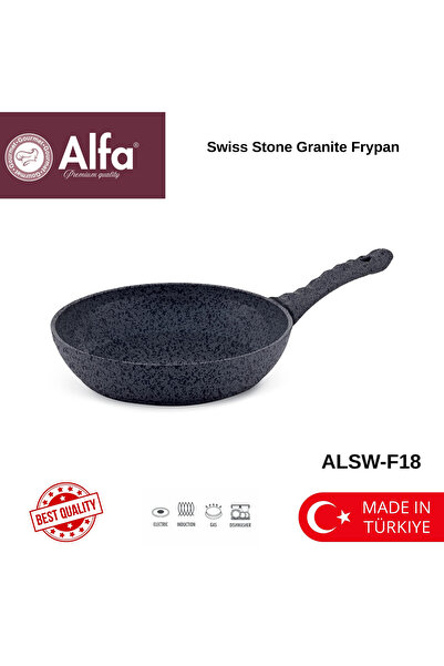 Alfa Swiss Stone Granite Frypan Non-Stick | Induction Compatible | PFOA-Free ...
