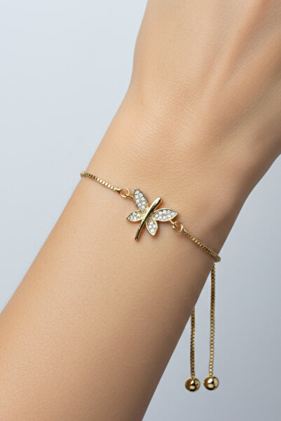 takimaster سوار ذهبي مطلي بحجر الزركون على شكل اليعسوب قابل للتعديل