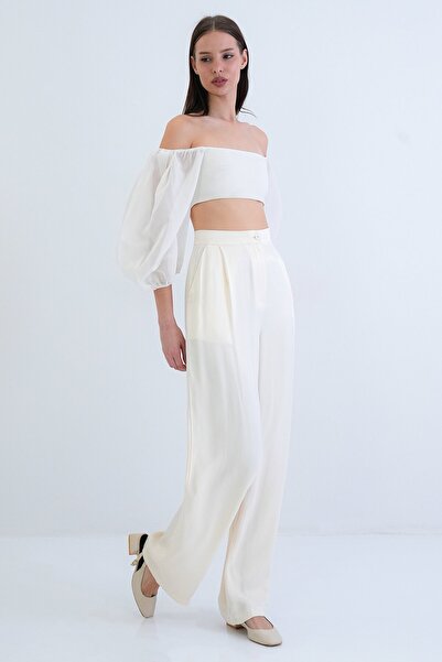 VAGGON Pantaloni cu picioare largi