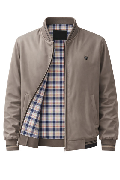 SİVAİST Erkek Kahverengi Regular Bonded Kumaş Hakim Yaka Mevsimlik&Yazlık Mont