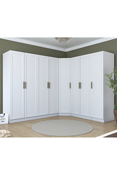 Rani Mobilya Rani BA206 Geniş Köşe Modül Membran Kapaklı Gardırop 2 Çekmeceli...