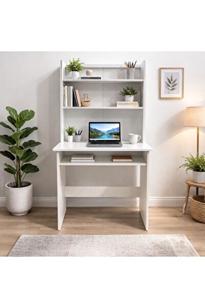 Ofisbazaar BIROU CALCULATOR ALB CU ETAJERE 51X72X177 CM