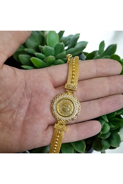 Lora Kuyumculuk Baskı Çeyrek Altınlı Bileklik