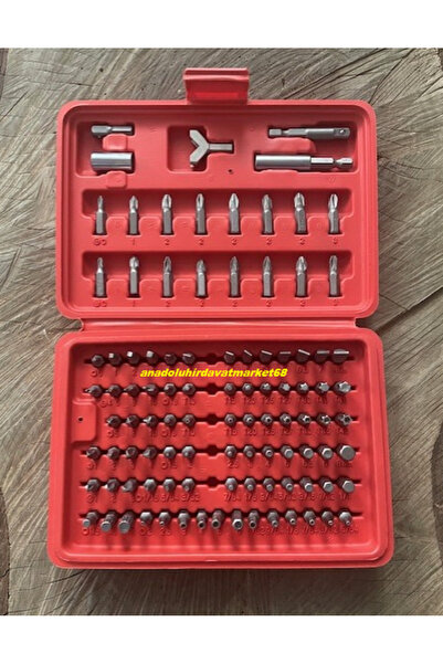 DMR PRO 100 PARÇA BİTS UÇ SETİ TORK ÜÇGEN ALYAN YILDIZ DÜZ U KARE MATKAP UÇ SETİ