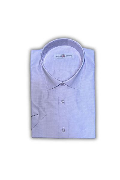 MDZ COLLECTION Mor Renk Cep Detaylı Kısa Kollu Regular Kesim Erkek Gömlek