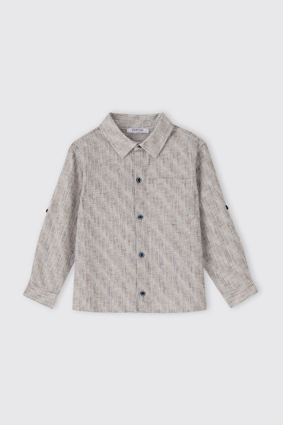 Panço Erkek Bebek Hakim Yaka Mavi Gömlek