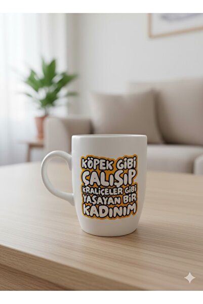 PALTO TASARIM I'M a Woman Who Works Like a Dog and Lives Like a Queen Cream O...