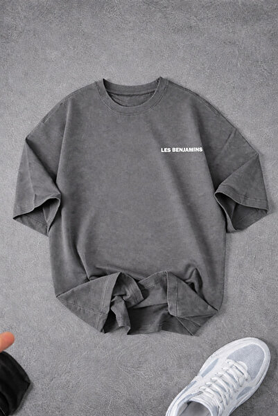 Revasser Unisex Women/Men Lessbenjamı Special Printed Oversize Combed Cotton ...