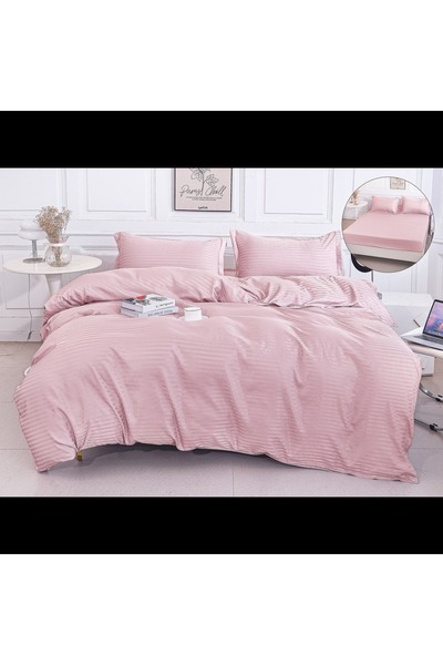 Casa Pucioasa Duvet Cover Set Set - 4 Pieces, Fine Damask with Stretchy, 2 Pe...