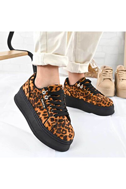 Tmall Pantofi sport pentru femei, piele, platformă, D1471, leopard