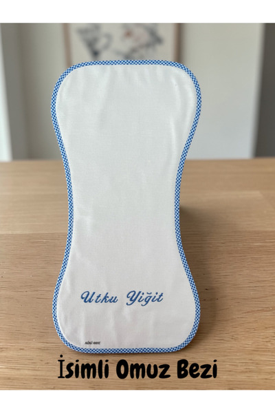 NÜNÜ ANNE , İsimli Alezli Pazen Bebek Omuz Mendili, %100 Pamuklu Sıvı Emici /...