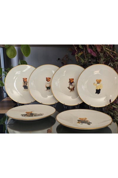 FERMATO Teddy Mixed - 6-Person Serving Plate Set