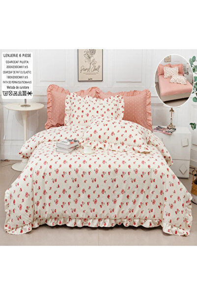 Casa Pucioasa Duvet Cover Set Set - 6 Pieces, Finet with Ruffles and Stretchy...