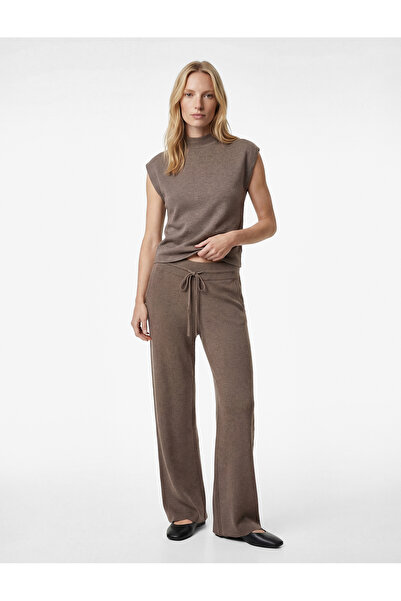 Koton șnur în talie cu buzunare talie înaltă Pantaloni tricotati