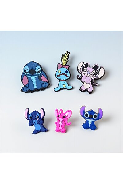 Buki'nin Atölyesi Terlik Süsü Jibbitz Stitch lilo 6'lı Set