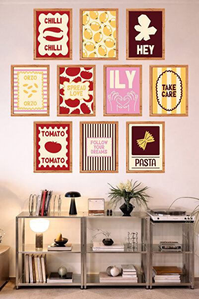 UNT 10-Frame Look Kitchen |   Modern |   Retro Wall Poster Painting Set – 15X...