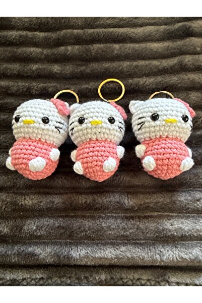 amigurumibaby سلسلة مفاتيح محبوكة على شكل هيلو كيتي أميجورومي