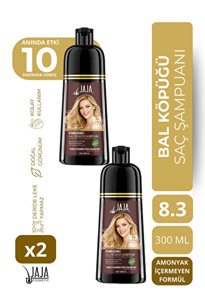 Jaja Bal Köpüğü Honey Foam Saç Pigment Şampuanı 8.3 | 300 ML x 2 Adet & Vitam...