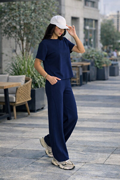 Gugus Women's Modal Top/Bottom Set Short Sleeve T-Shirt Wide Leg Sweatpants W...