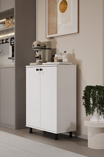 AWOX Miora Modern Çok Amaçlı Ayaklı Dolap 2 Kapaklı Raflı Mutfak Banyo Balkon...