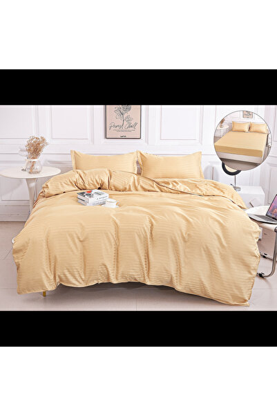 Casa Pucioasa Duvet Cover Set Set - 4 Pieces, Fine Damask with Stretchy, 2 Pe...