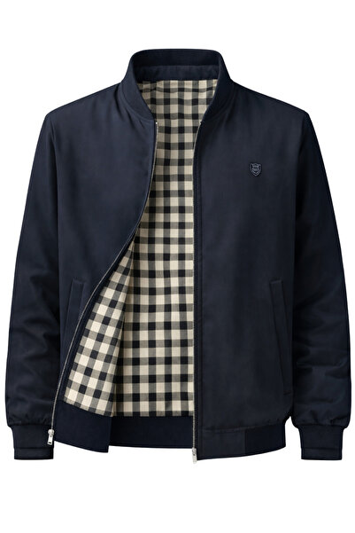 SİVAİST Erkek Lacivert RegularFit Bonded Kumaş Hakim Yaka Mevsimlik&Yazlık Mont