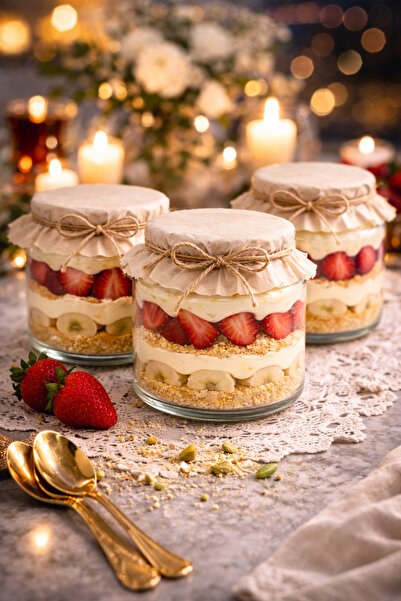 MADAME LUDA Pasabahce Magnolia Jar Dessert Set |   6 Pieces 330 Ml.