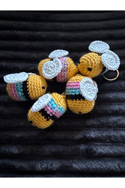 amigurumibaby سلسلة مفاتيح على شكل نحل أميجورومي