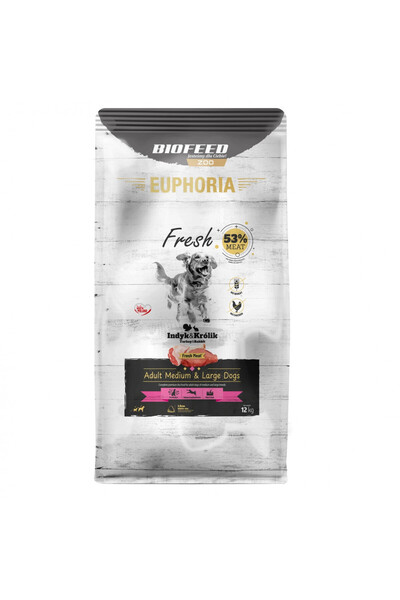 euphoria Hrană uscată pentru câini BIOFEED pentru curcani și iepuri de talie ...