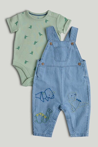 MOTHERCARE Denim Dungarees and Bodysuit Outfit